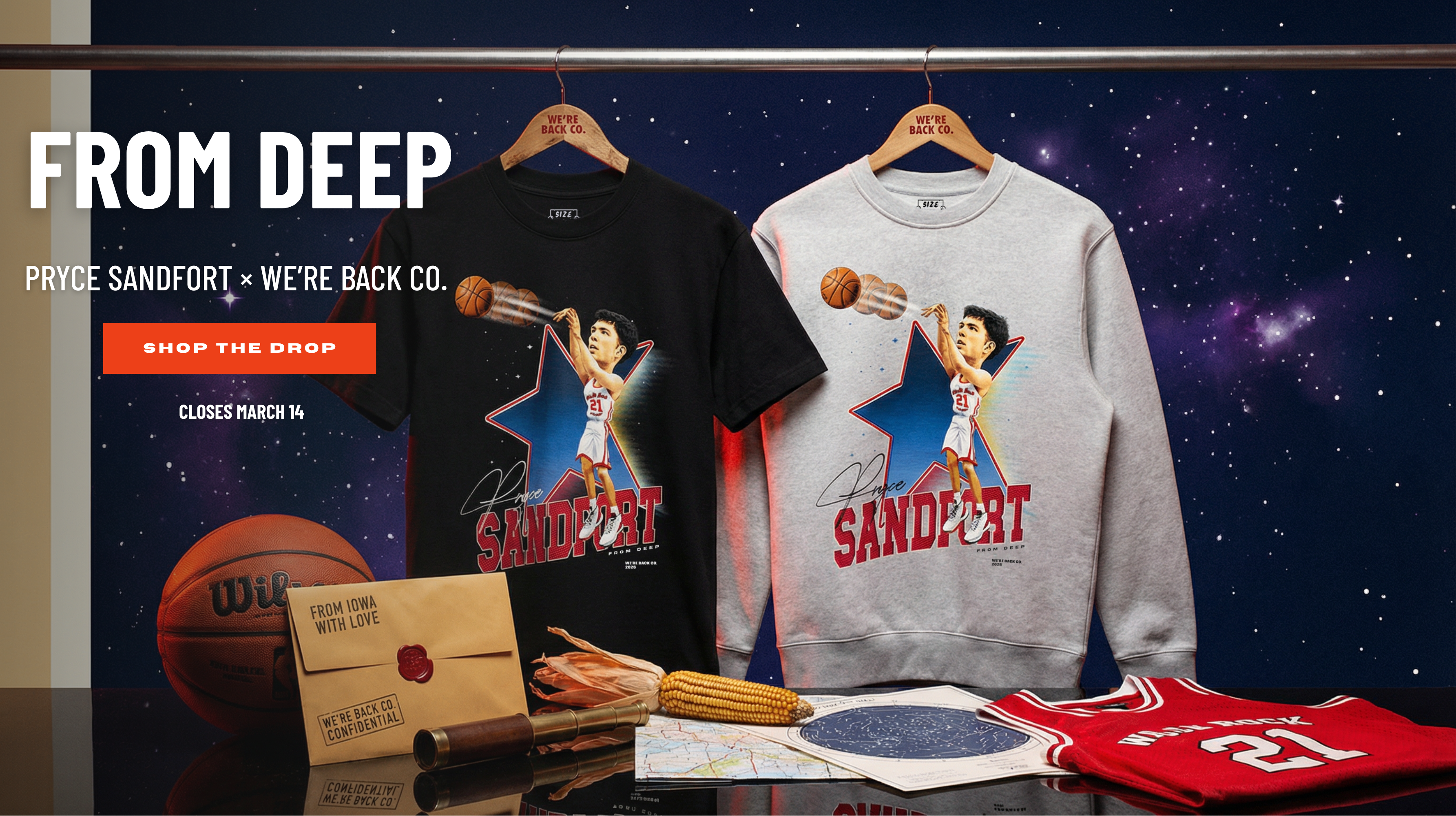 We're Back Co x Pryce Sandfort Desktop Web Banner