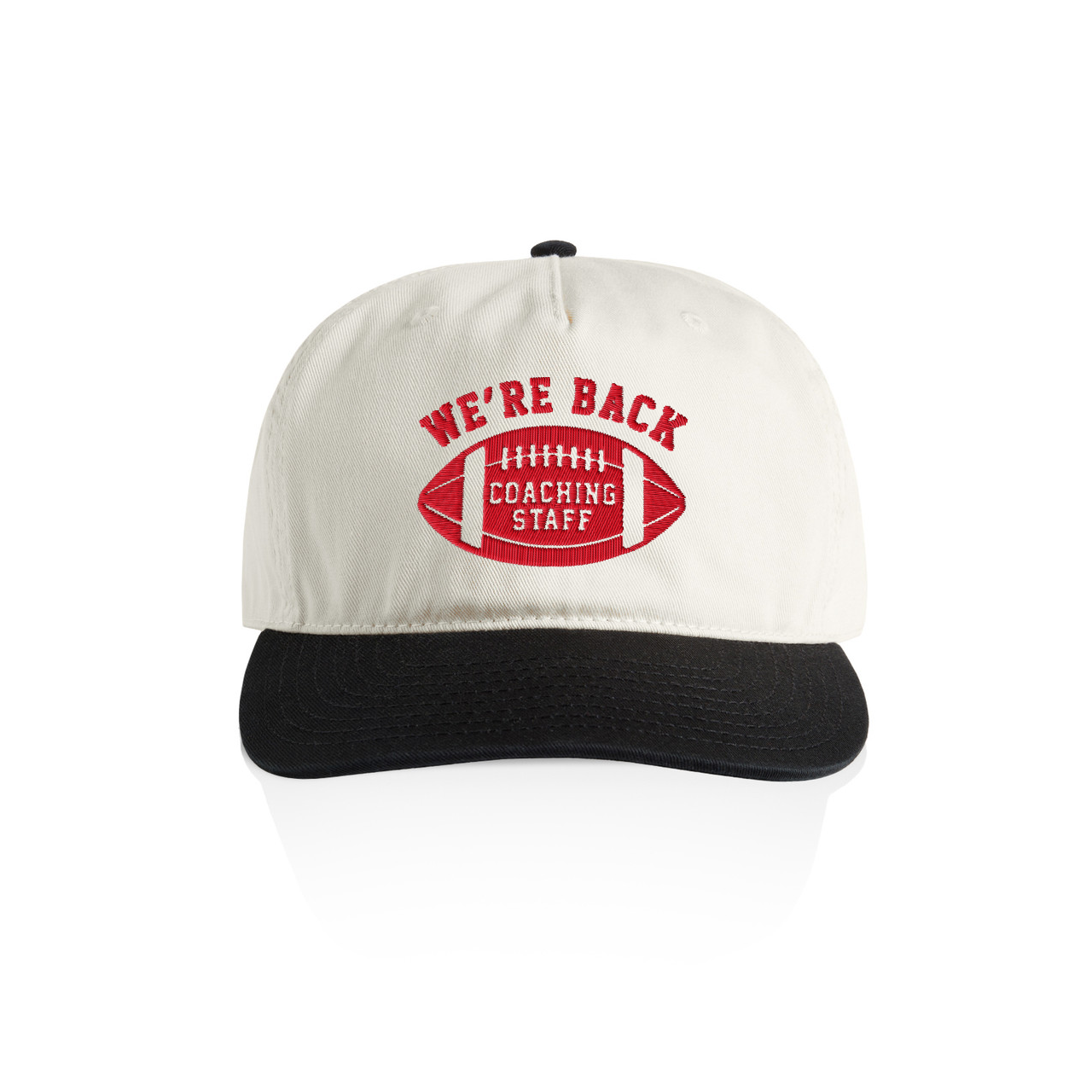Coaching Staff 5-Panel Cap – Cream/Black - Nebraska Hat | We're Back Co.
