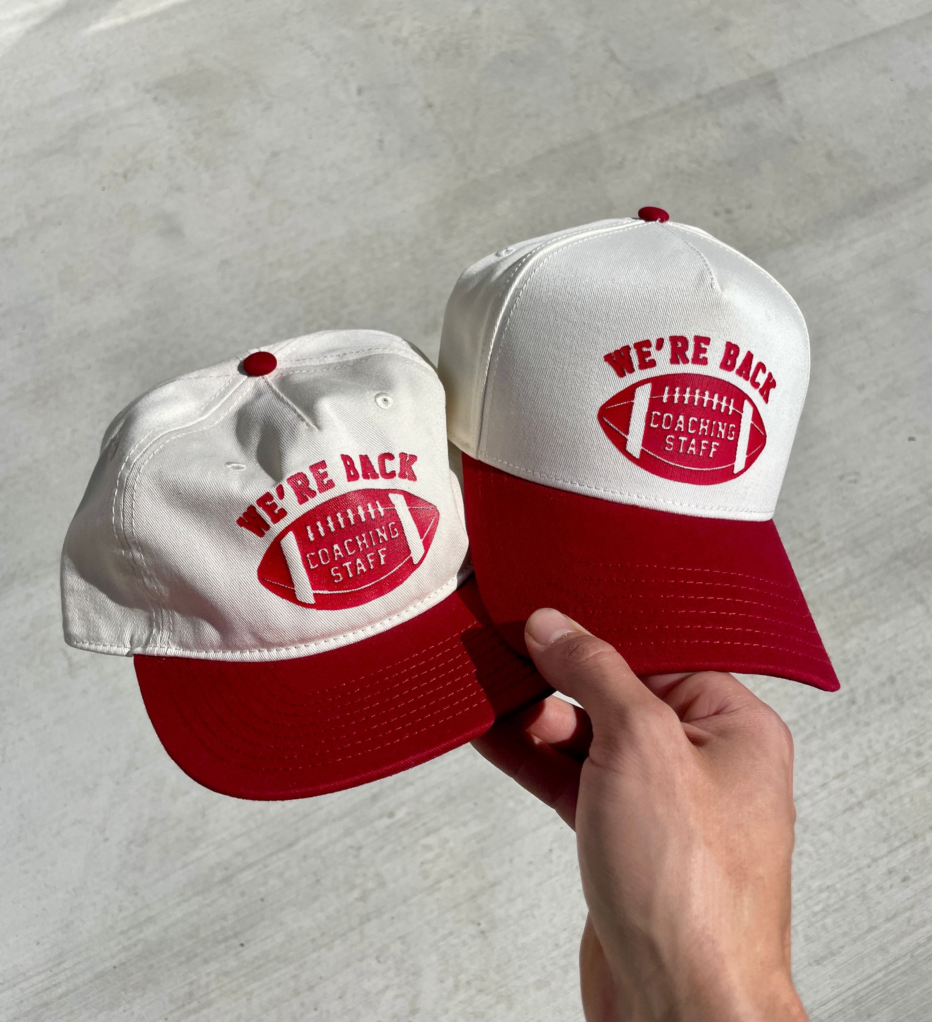 Coaching Staff 5-Panel Cap – Cream/Red