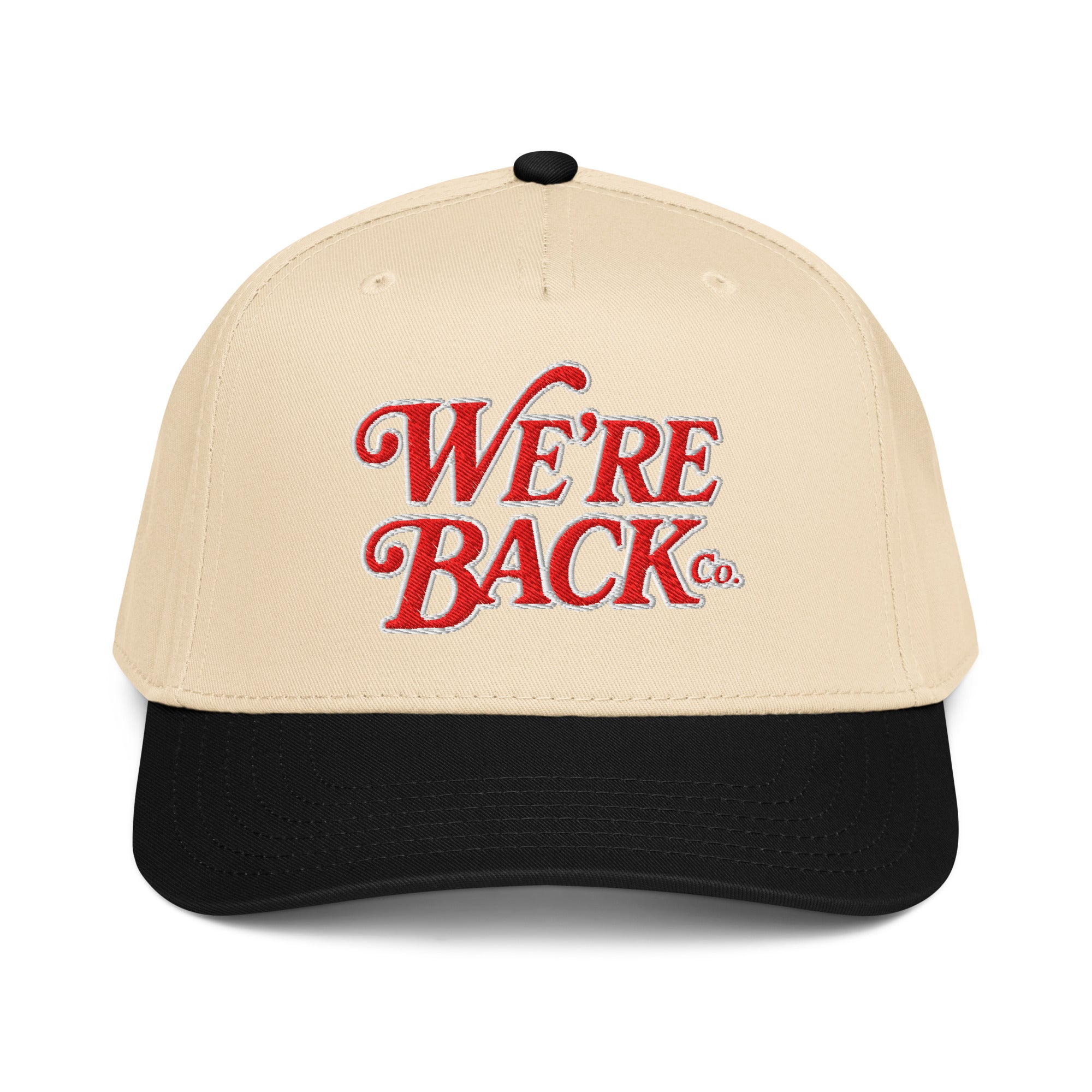 WE’RE BACK Co - Script 5 Panel Hat Cream