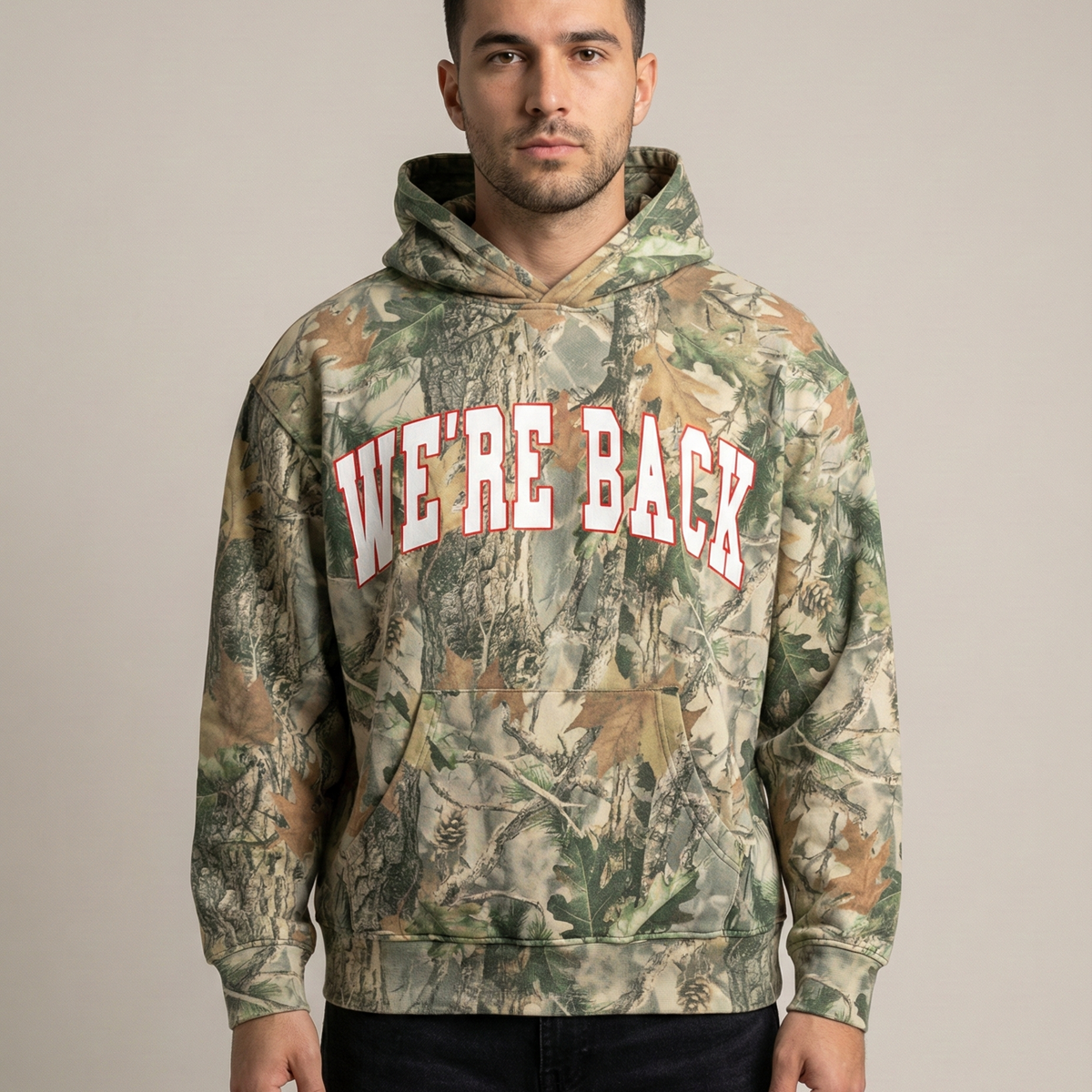 Camo Arch Hoodie | Nebraska Hoodie | We're Back Co.