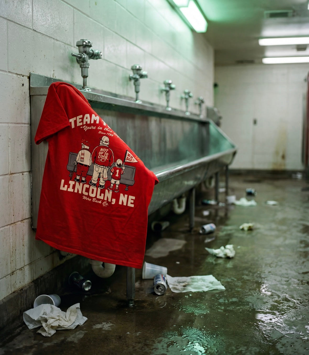 TEAM TROUGH TEE ON URINAL