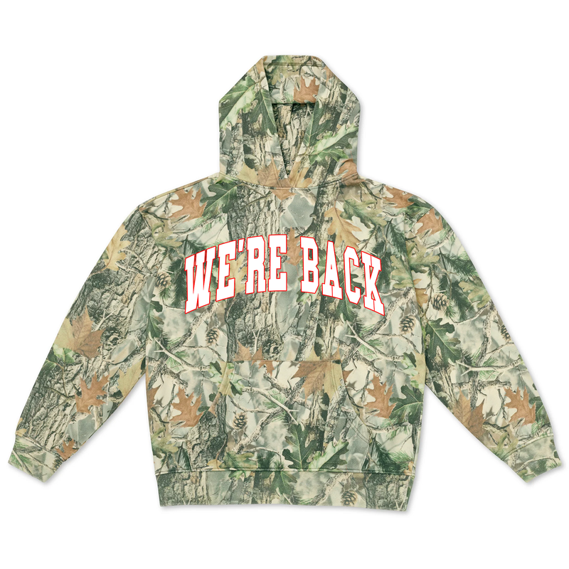 Camo Arch Hoodie - Nebraska Hoodie - Back View | We're Back Co.
