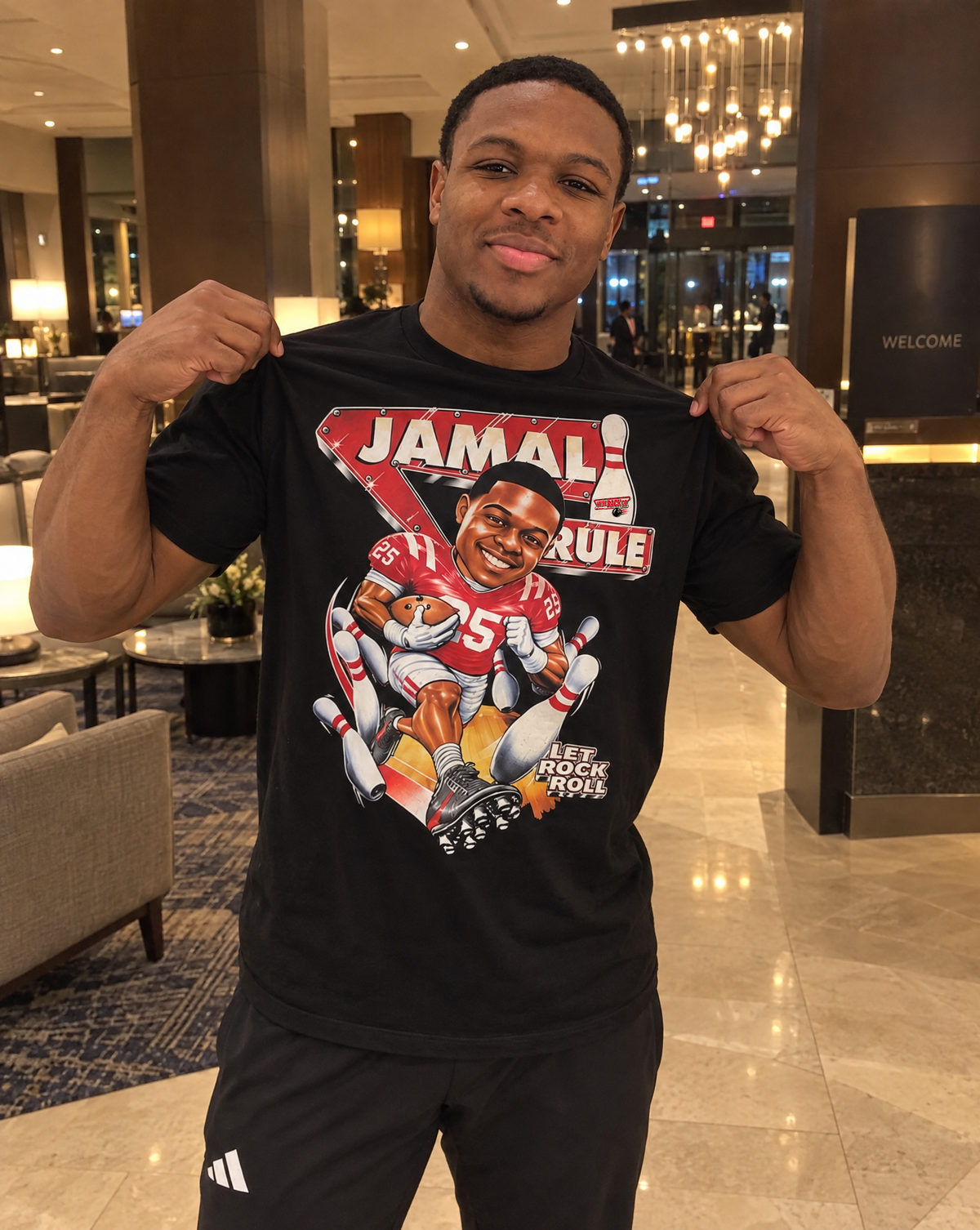 Jamal Rule 'Let Rock Roll' Tee - Black