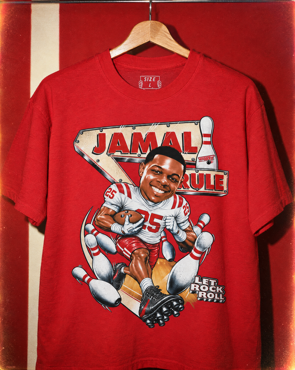 Jamal Rule 'Let Rock Roll' Tee - Red