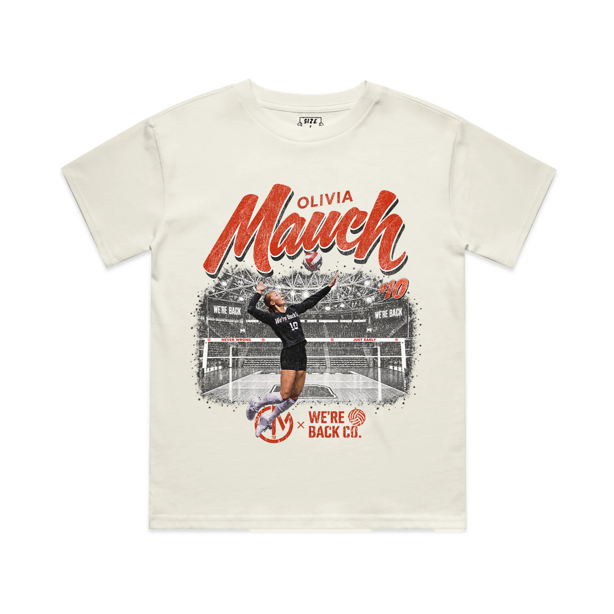 Olivia Mauch Different Color youth tee in Ecru, front artwork