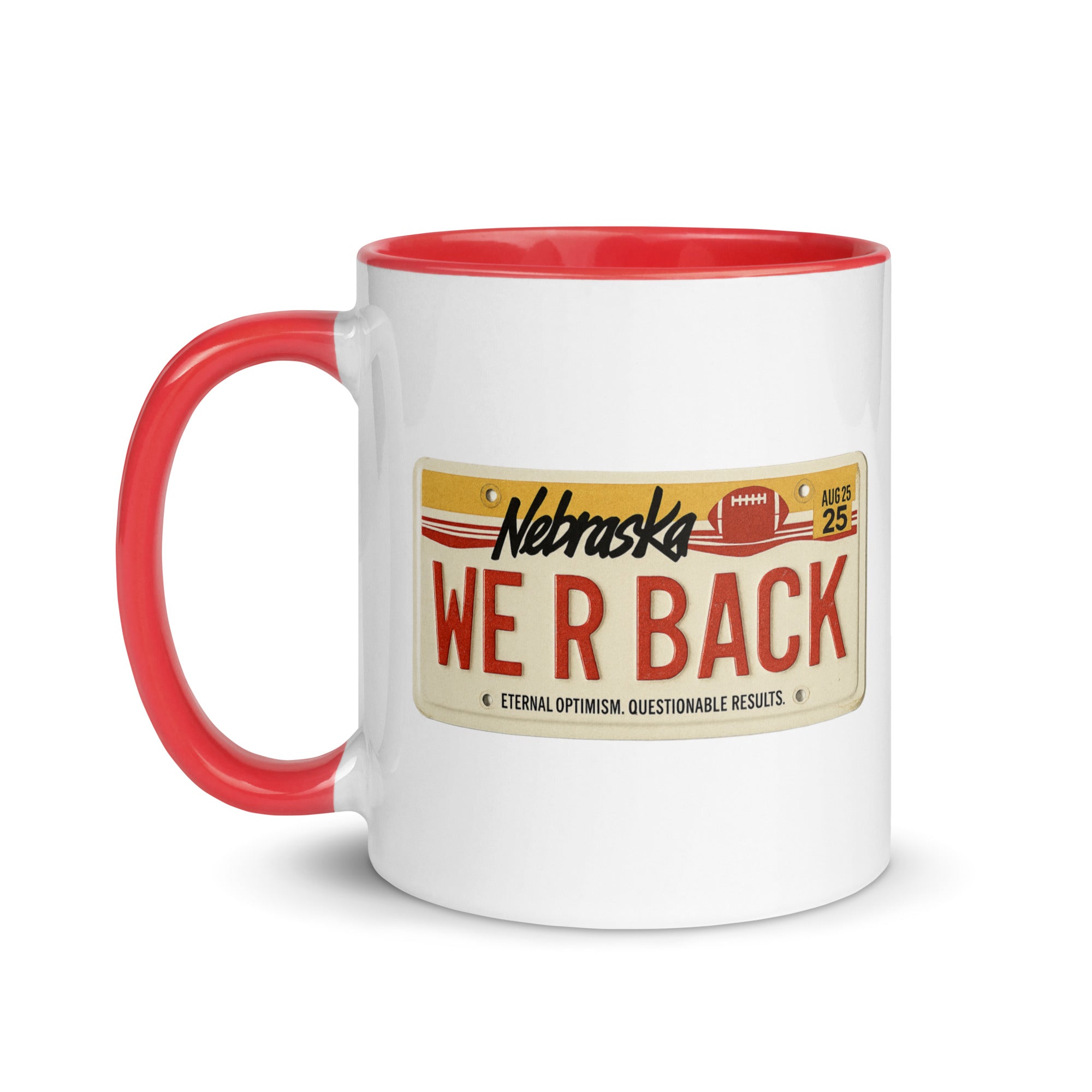 WE R BACK License Plate Mug - Red/White