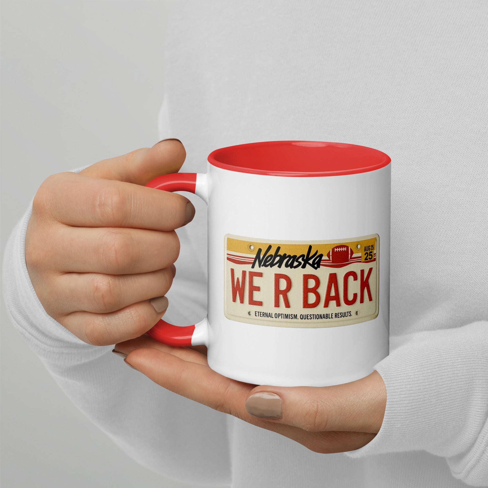 WE R BACK License Plate Mug - Red/White