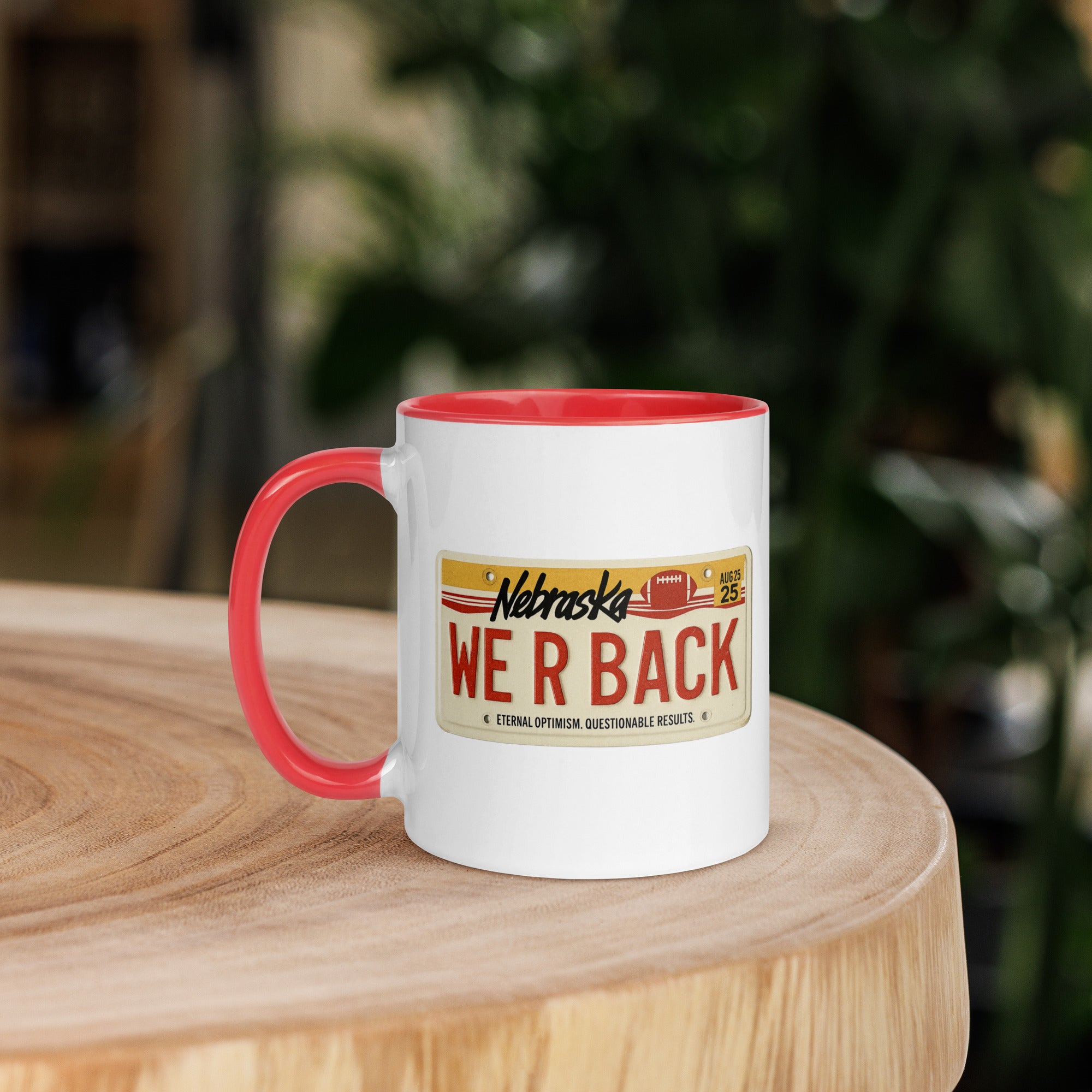 WE R BACK License Plate Mug - Red/White